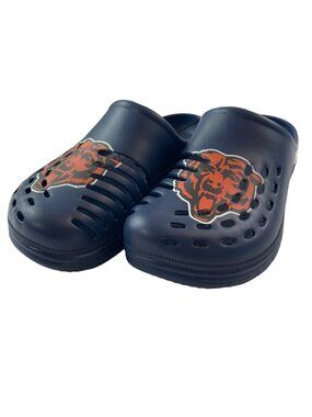 FOCO Clogs Chicago Bears Navy Blue Slip-On Waterproof NFLTeam Logo Men's S (7-8)
